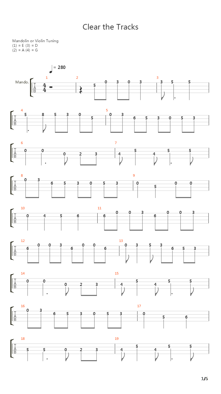 Clear The Tracks吉他谱