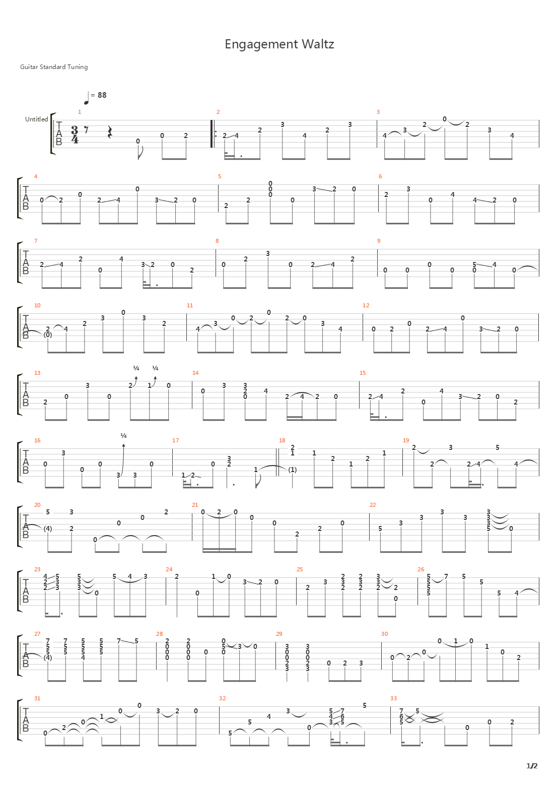 Engagement Waltz吉他谱