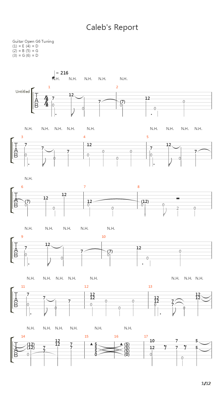 Calebs Report吉他谱