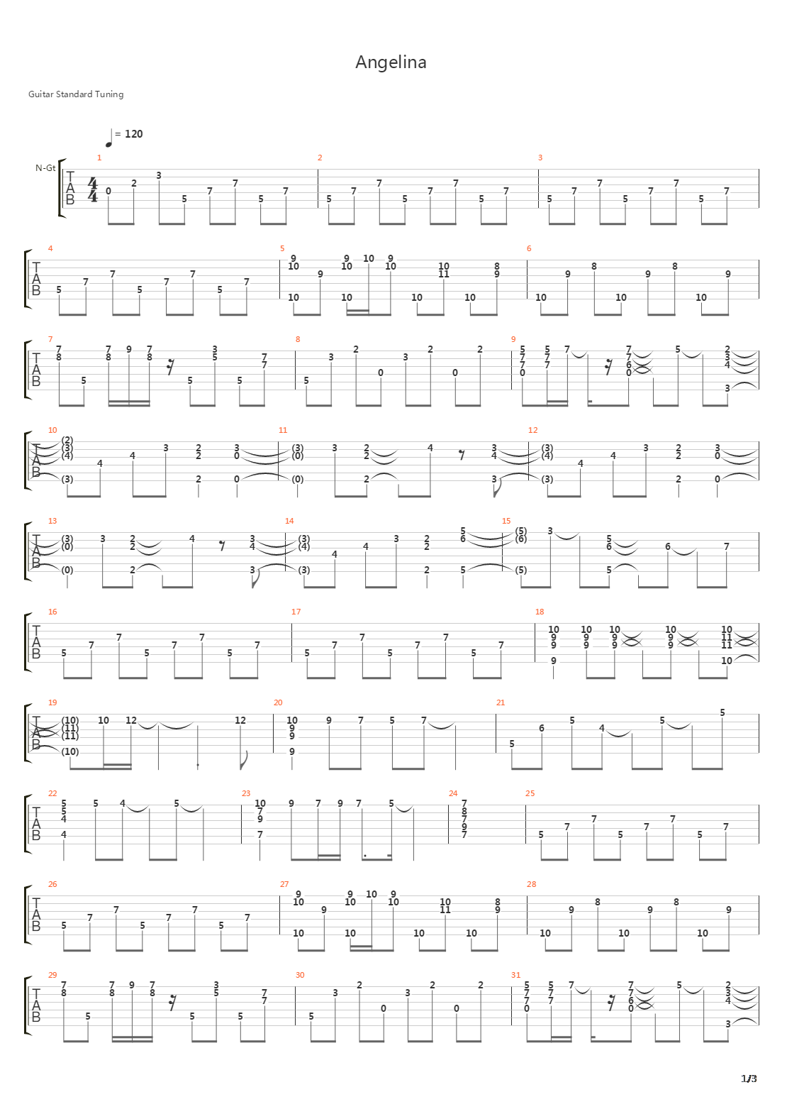 Angelina吉他谱