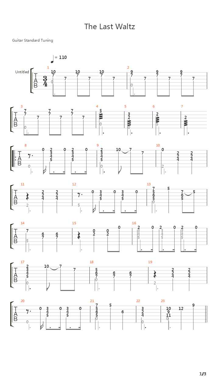 The Last Waltz吉他谱