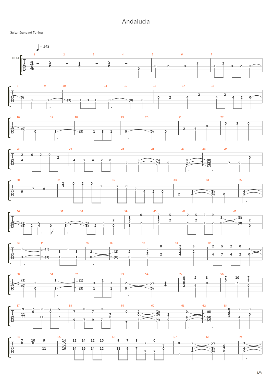 Andalucia吉他谱