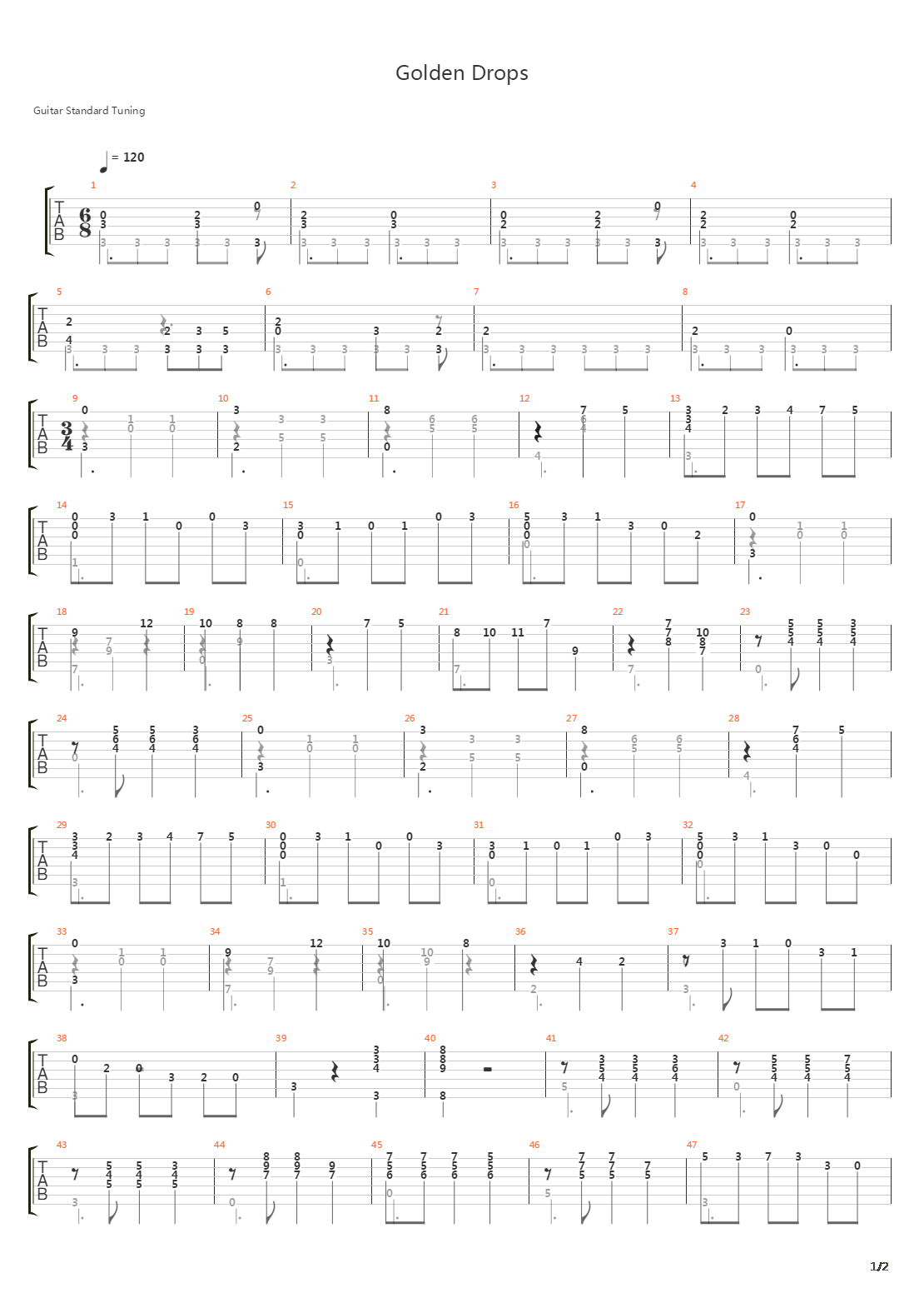 Golden Drops吉他谱
