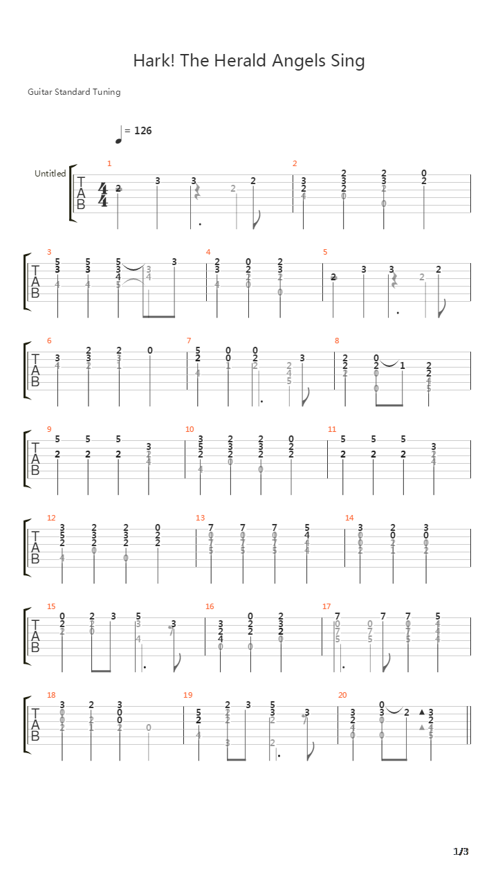 Hark The Herald Angels Sing吉他谱
