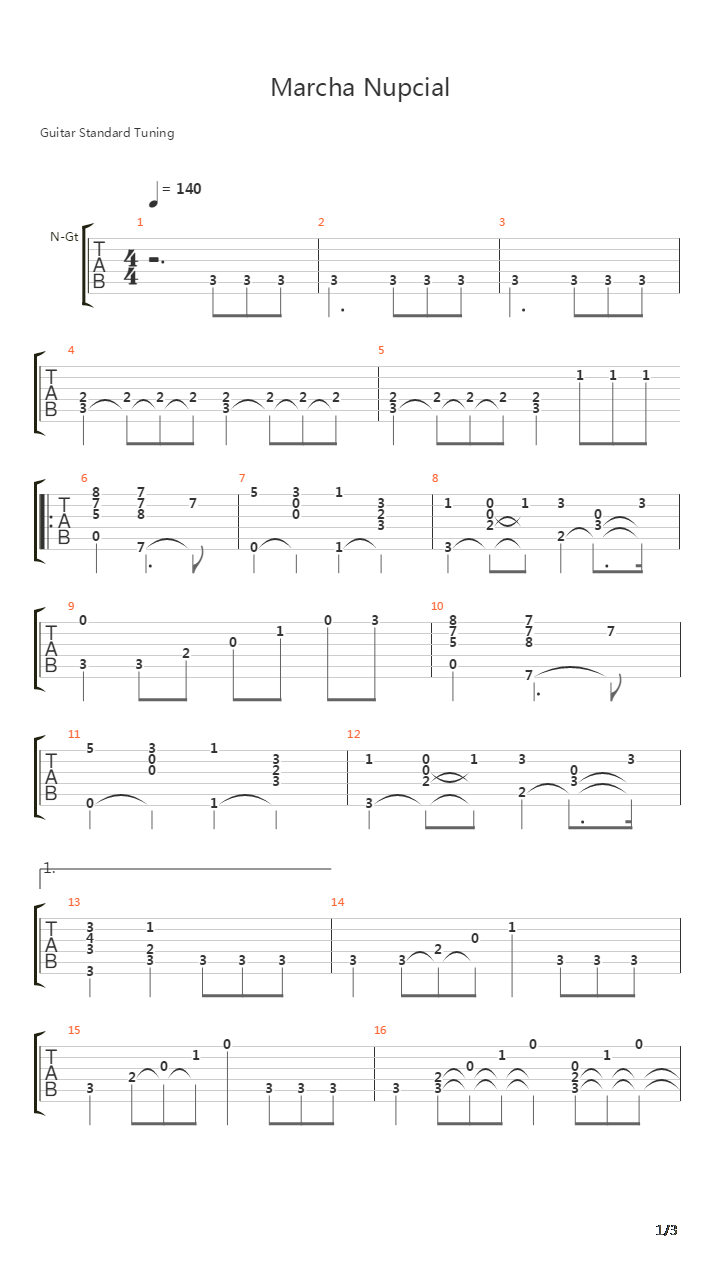 Marcha Nupcial吉他谱