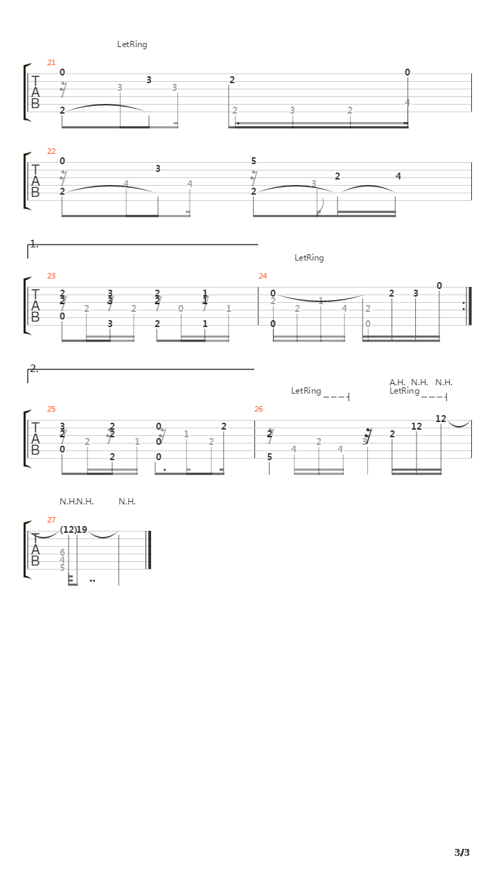 Chanson Pour Delphine吉他谱