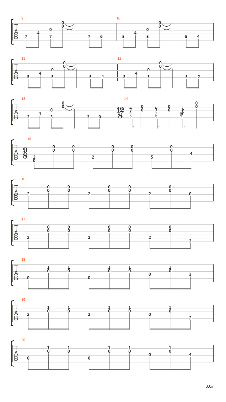 Etude No 5吉他谱