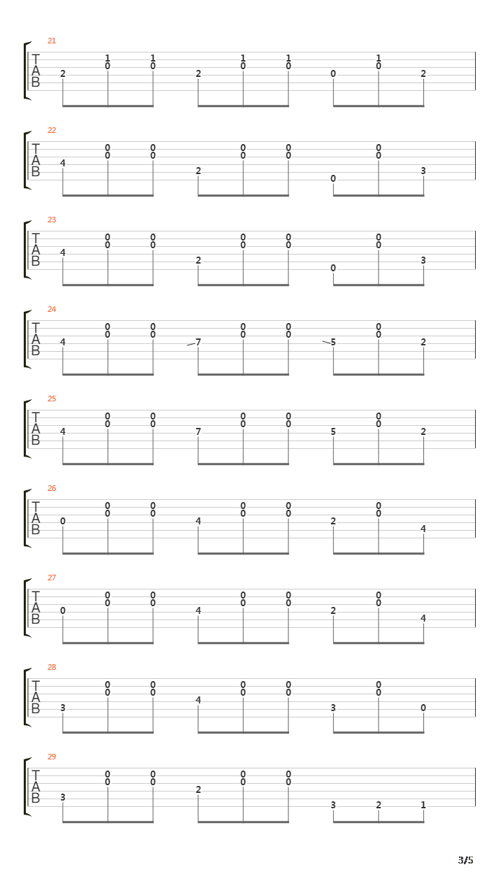 Etude No 5吉他谱