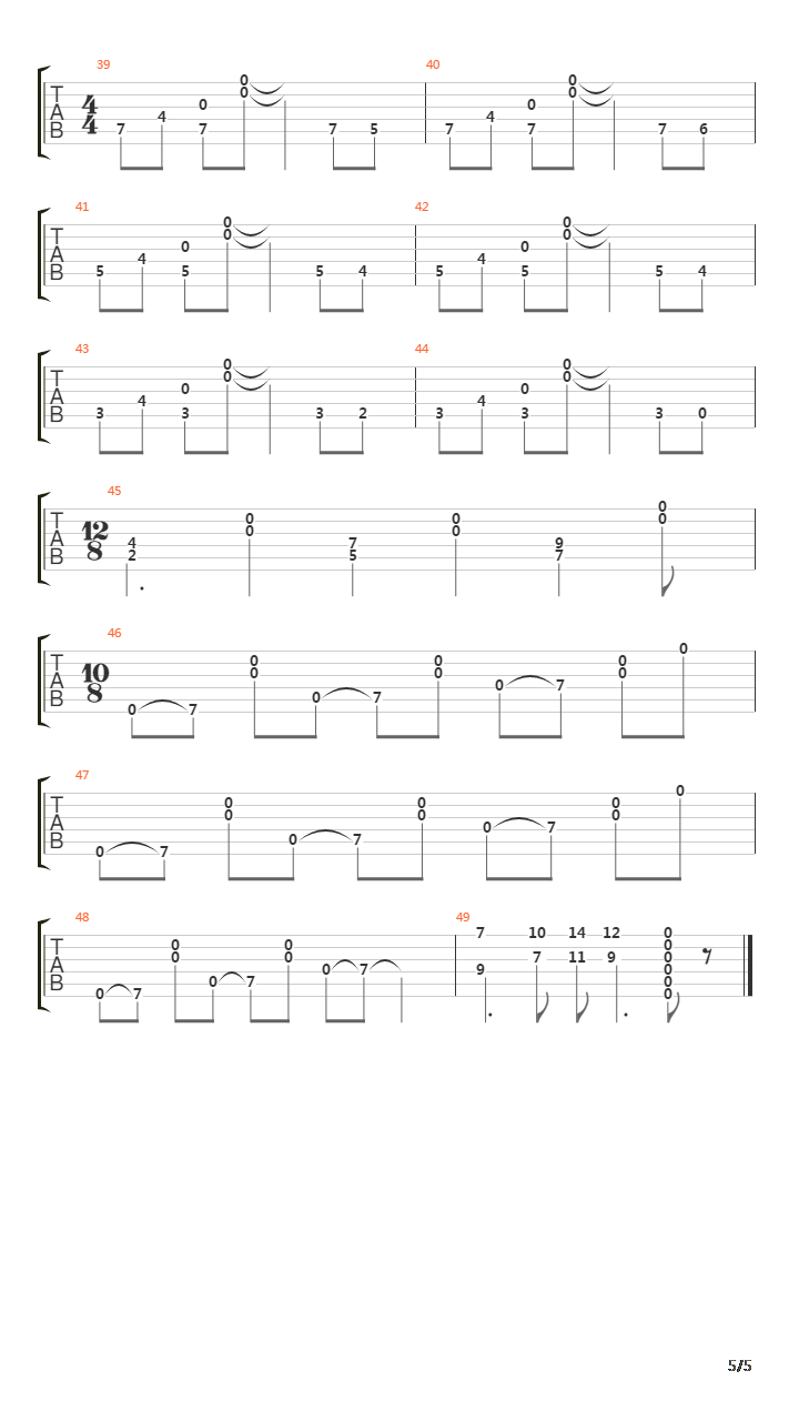 Etude No 5吉他谱