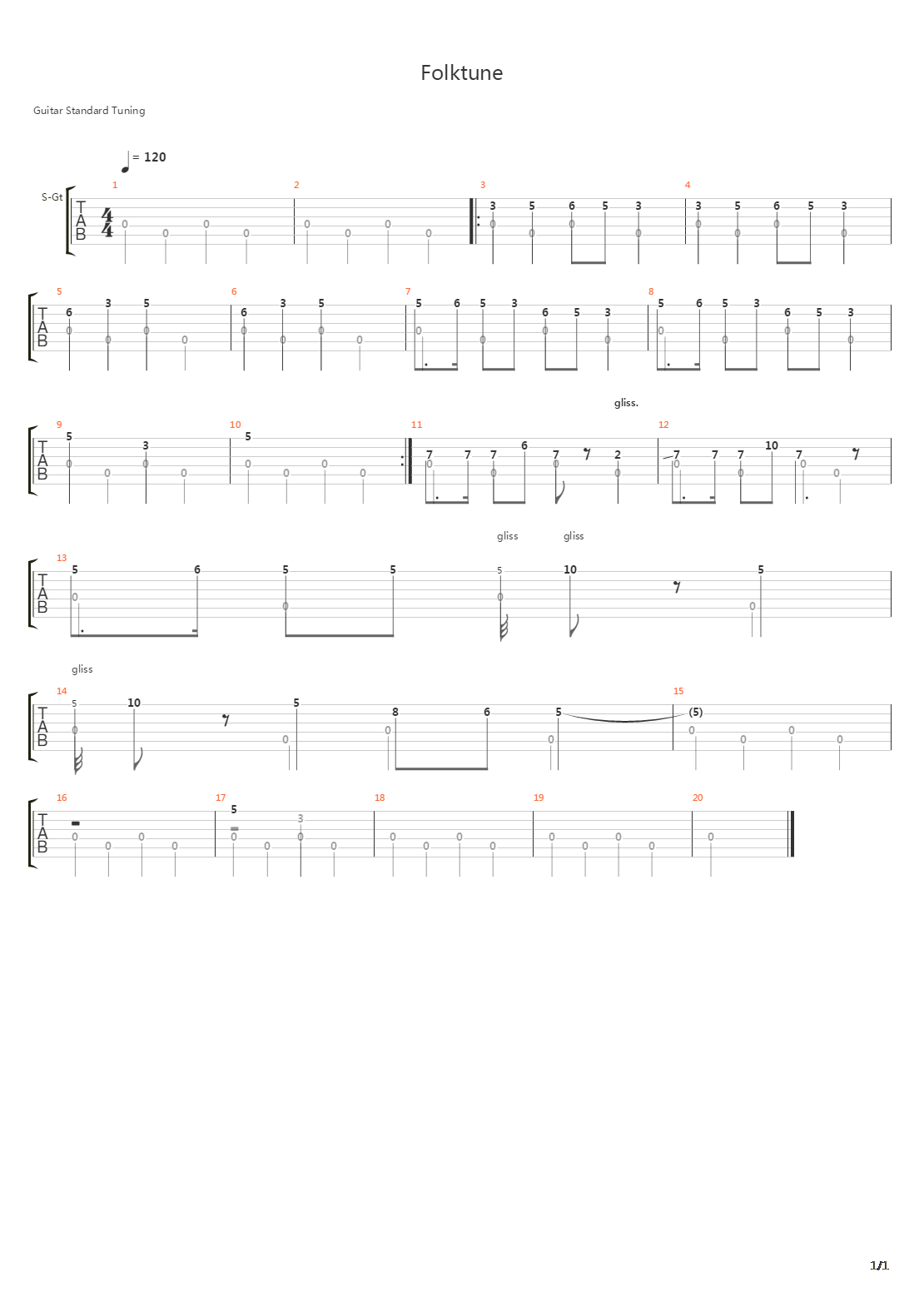 Folktune吉他谱