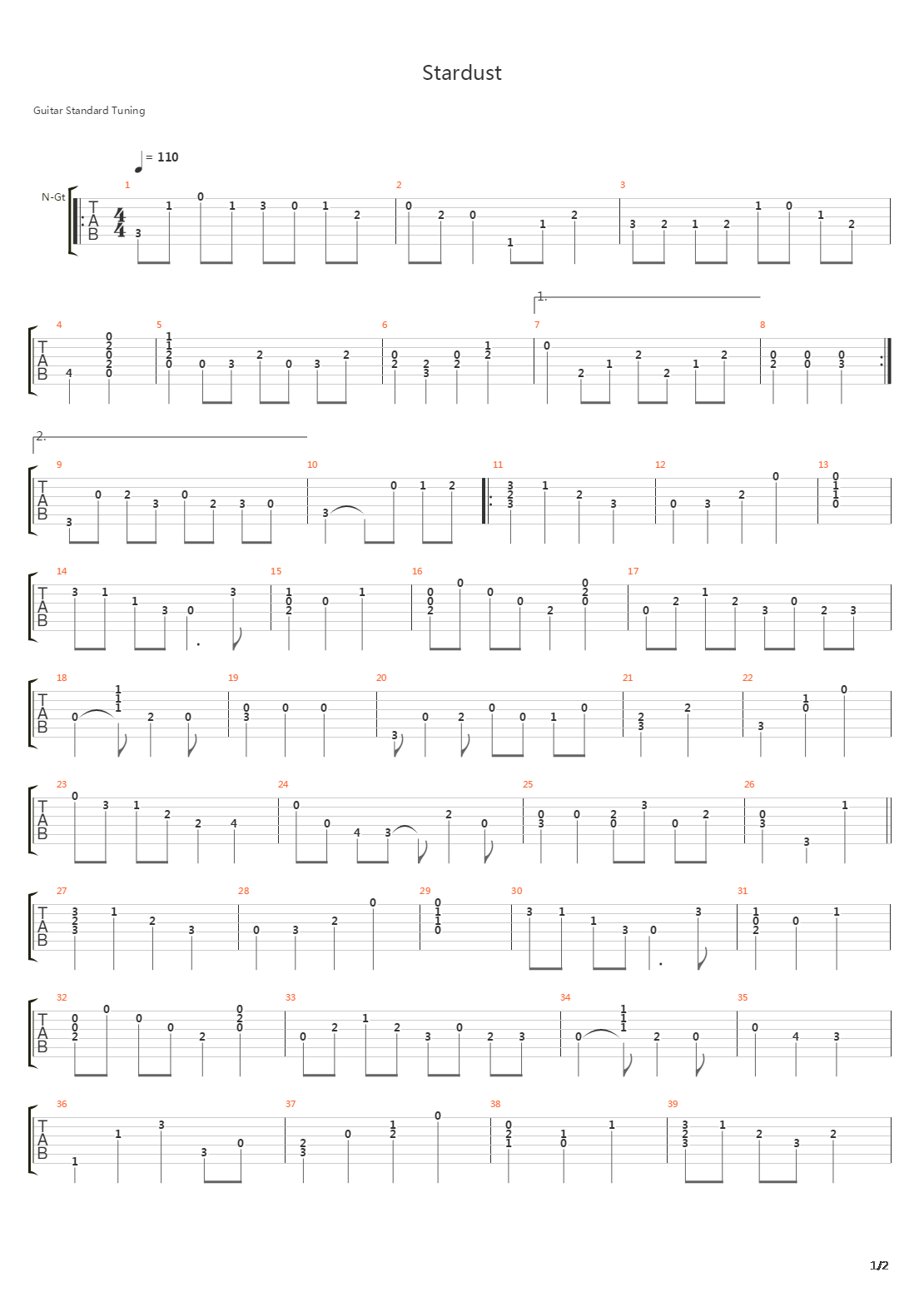 Stardust吉他谱
