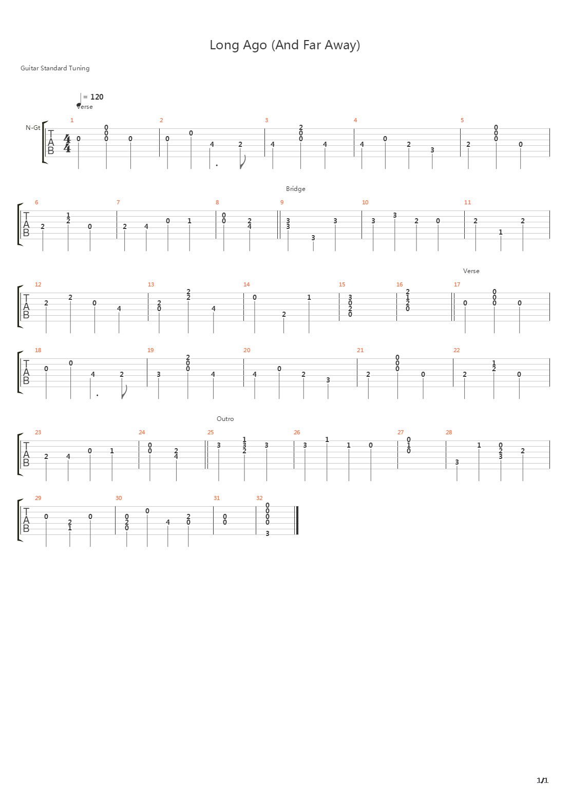 Long Ago And Far Away吉他谱