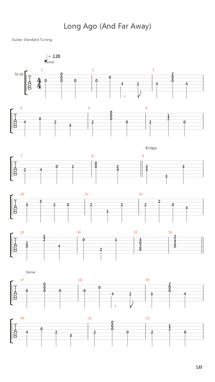 Long Ago And Far Away吉他谱