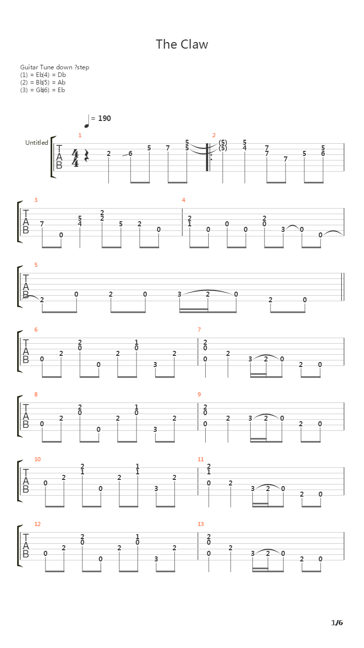 The Claw吉他谱
