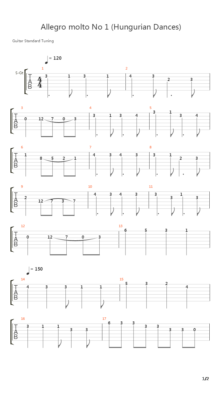 Allegro molto No 1吉他谱