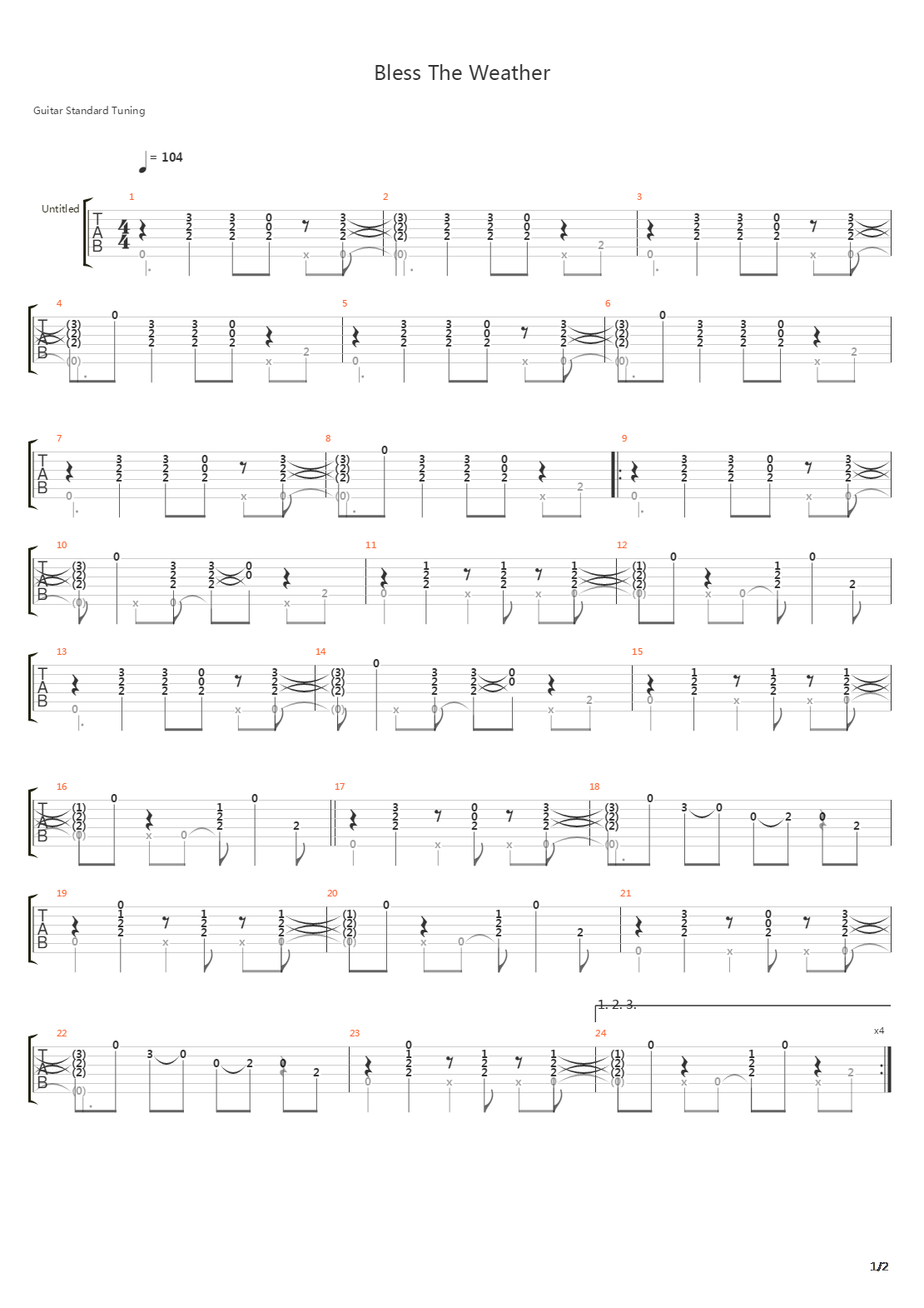 Bless The Weather吉他谱