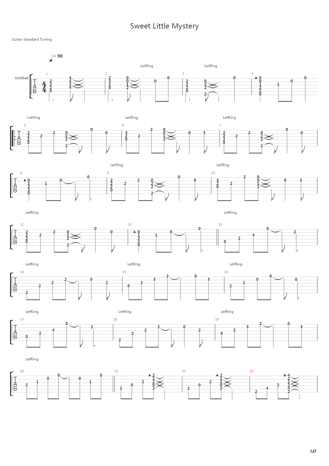 Sweet Little Mystery吉他谱