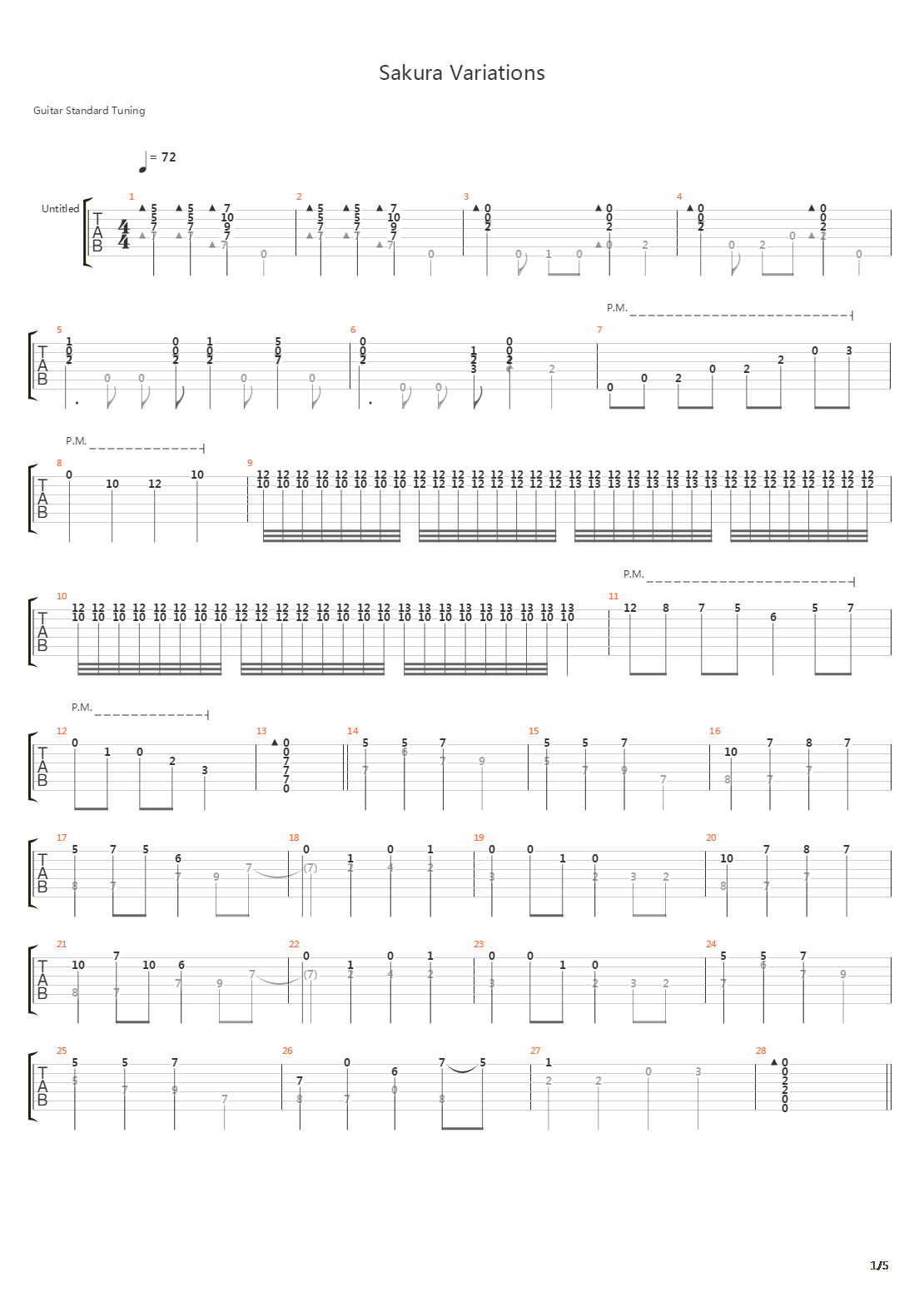 Sakura Variations吉他谱