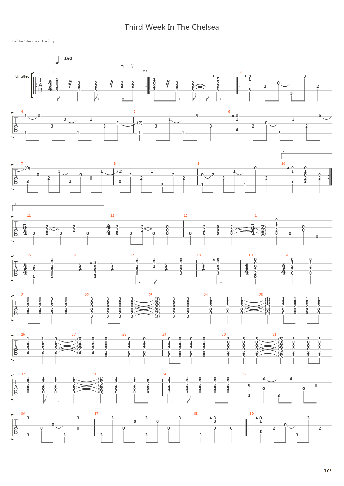 Third Week In The Chelsea吉他谱