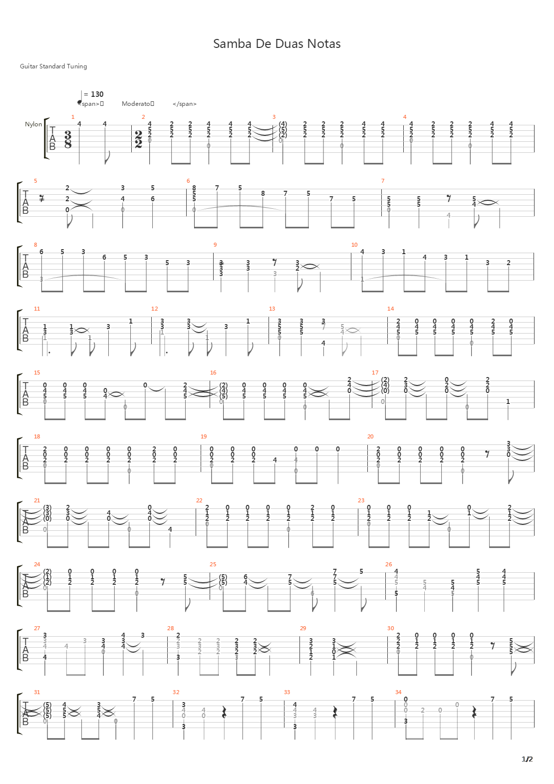 Samba de Duas Notas吉他谱