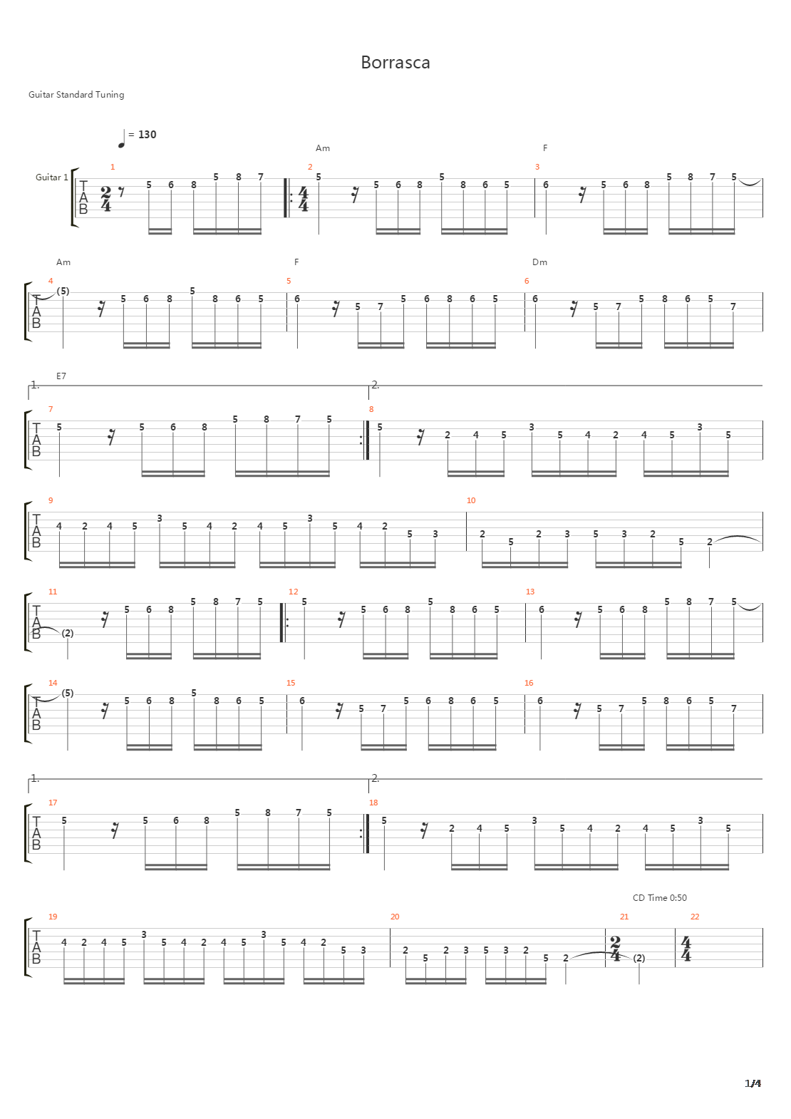 Borrasca吉他谱