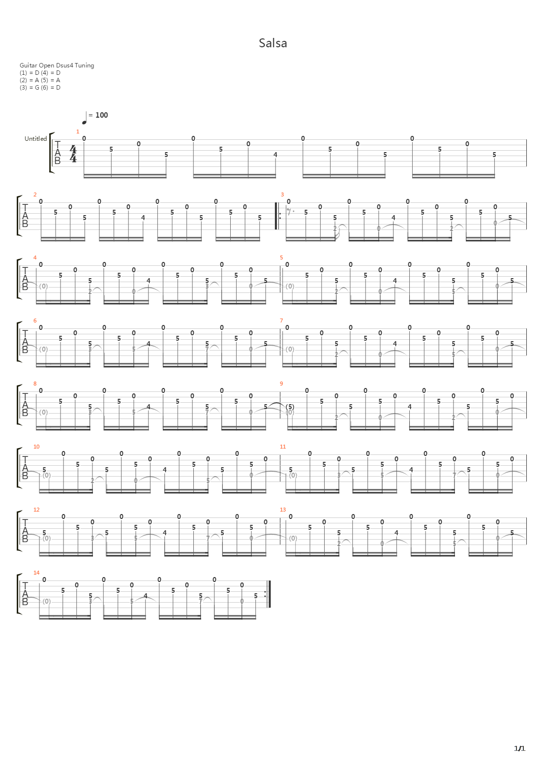 Salsa吉他谱