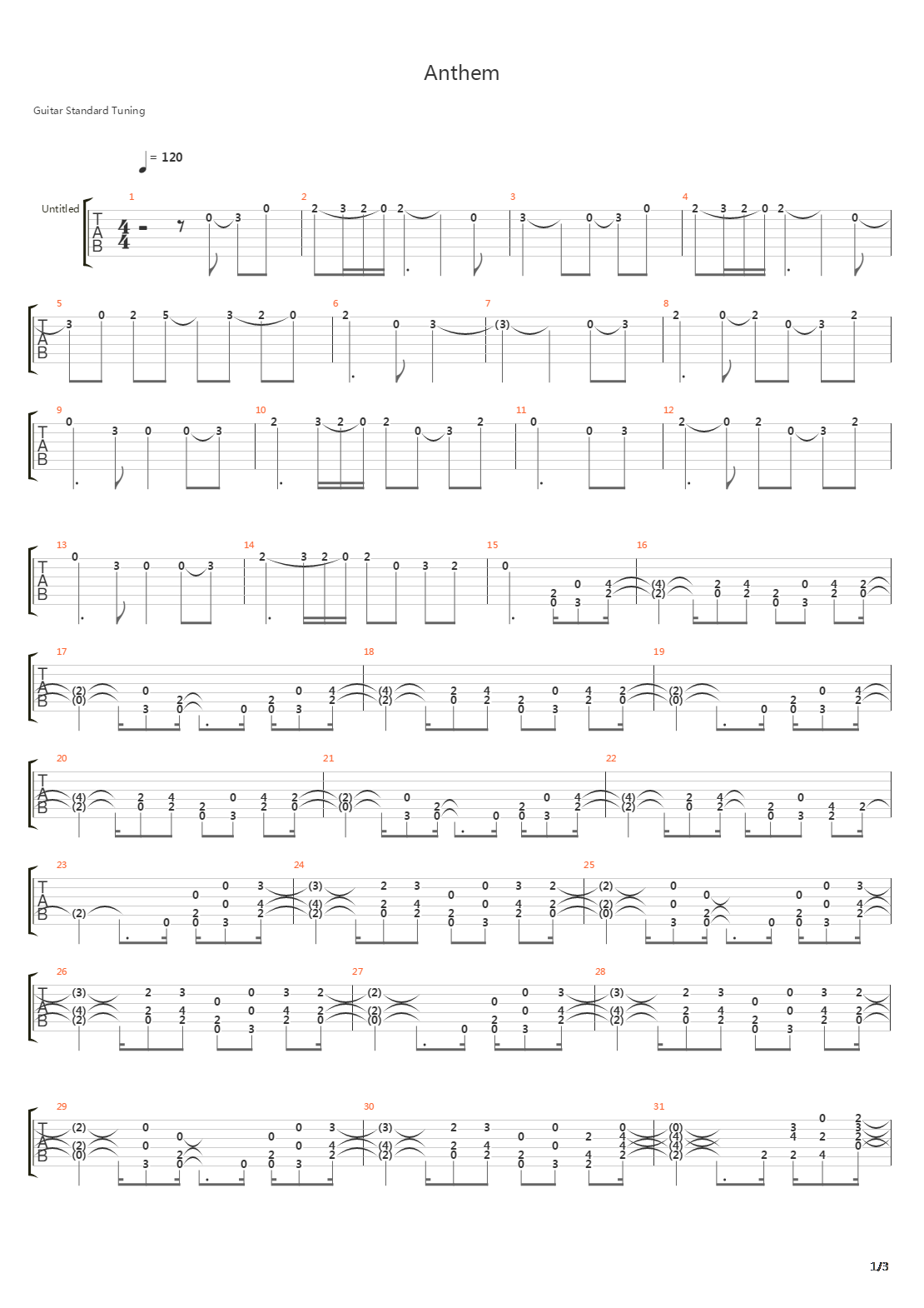 Anthem吉他谱