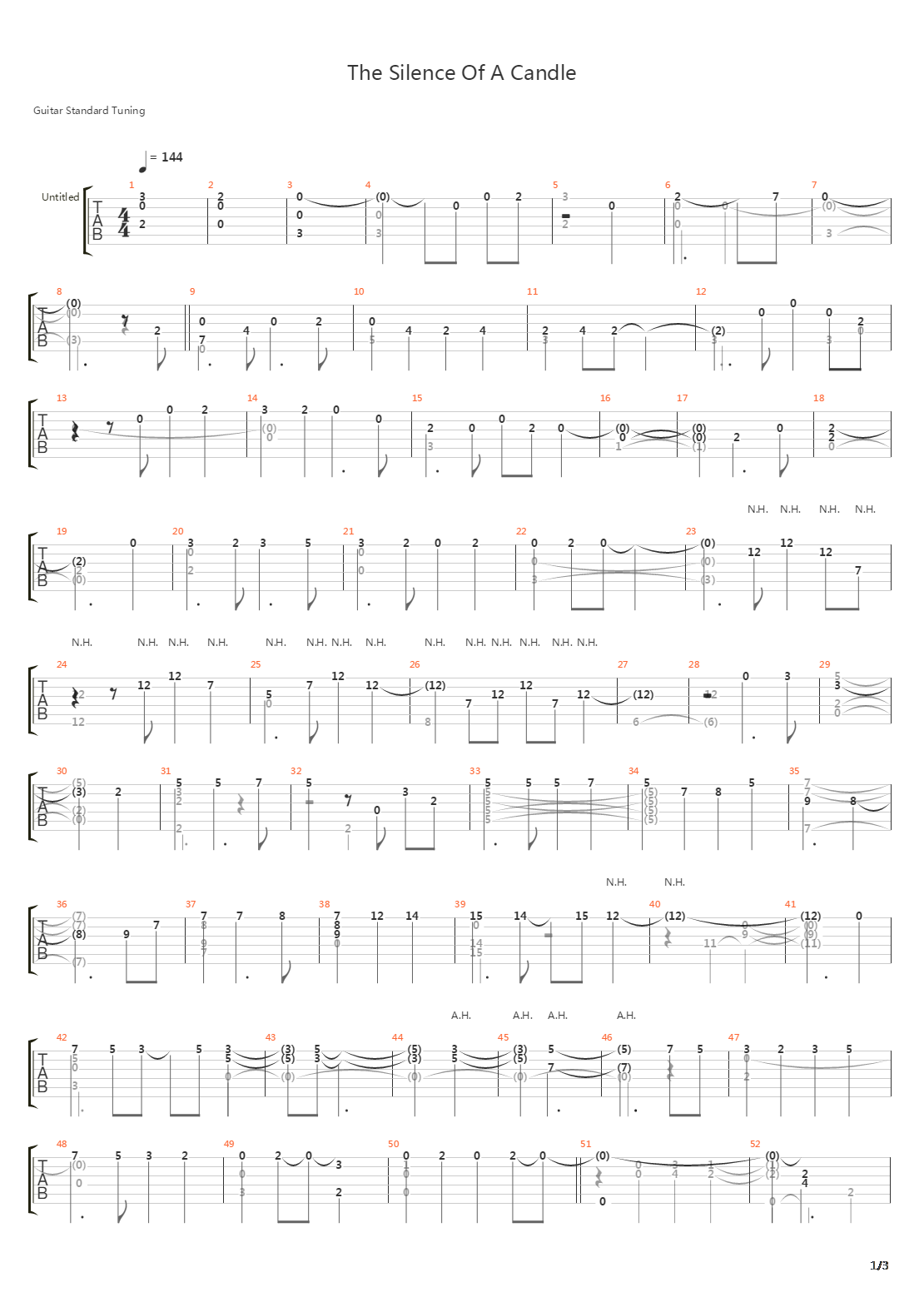 Silence Of A Candle吉他谱