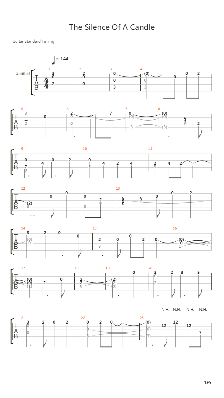 Silence Of A Candle吉他谱