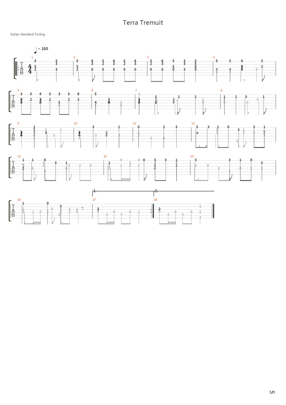 Terra Tremuit吉他谱