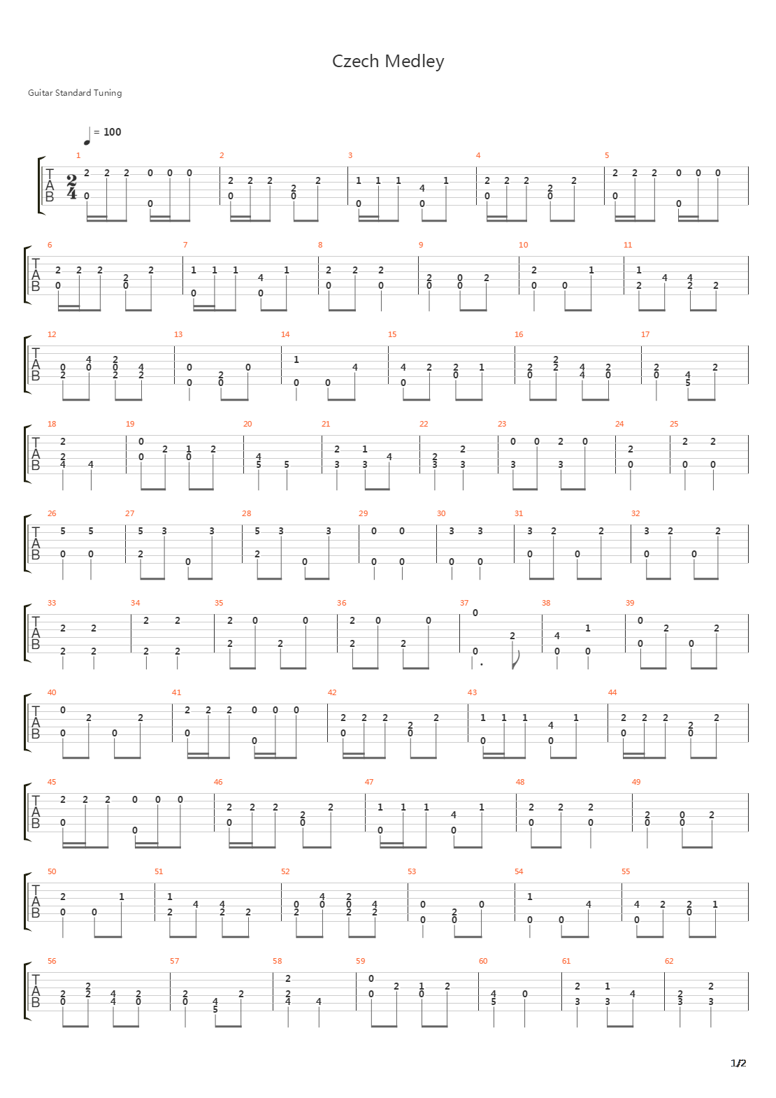Czech Medley吉他谱