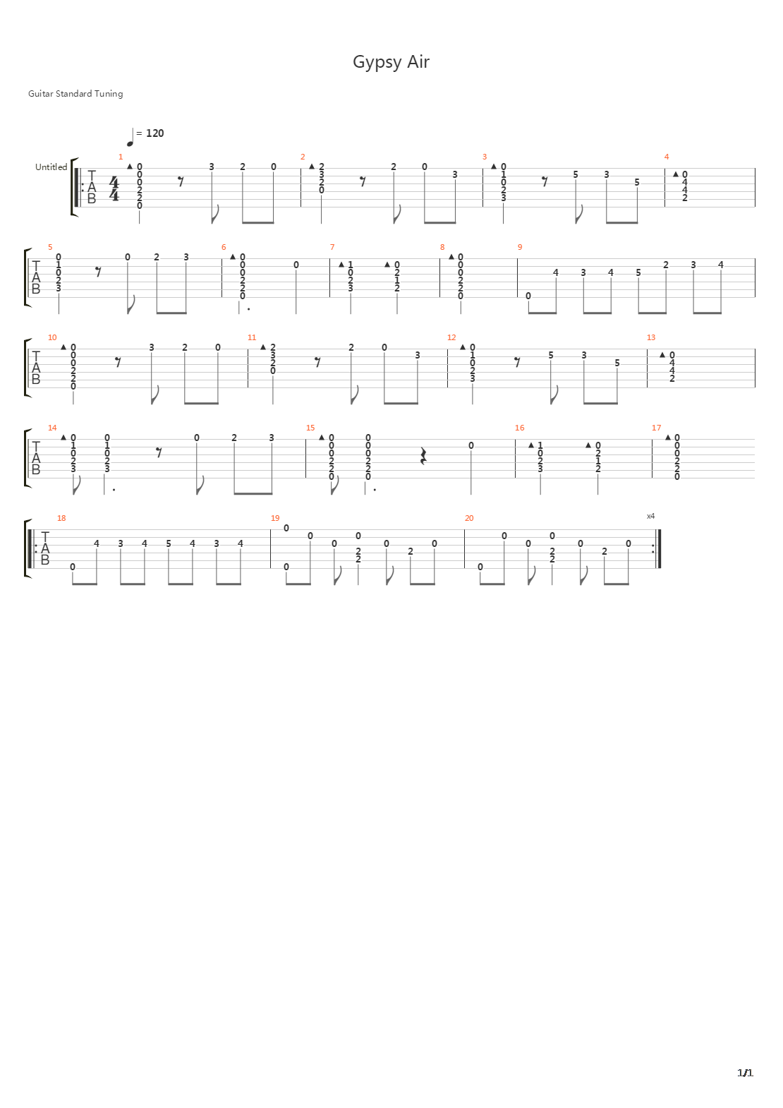 Gypsy Air吉他谱