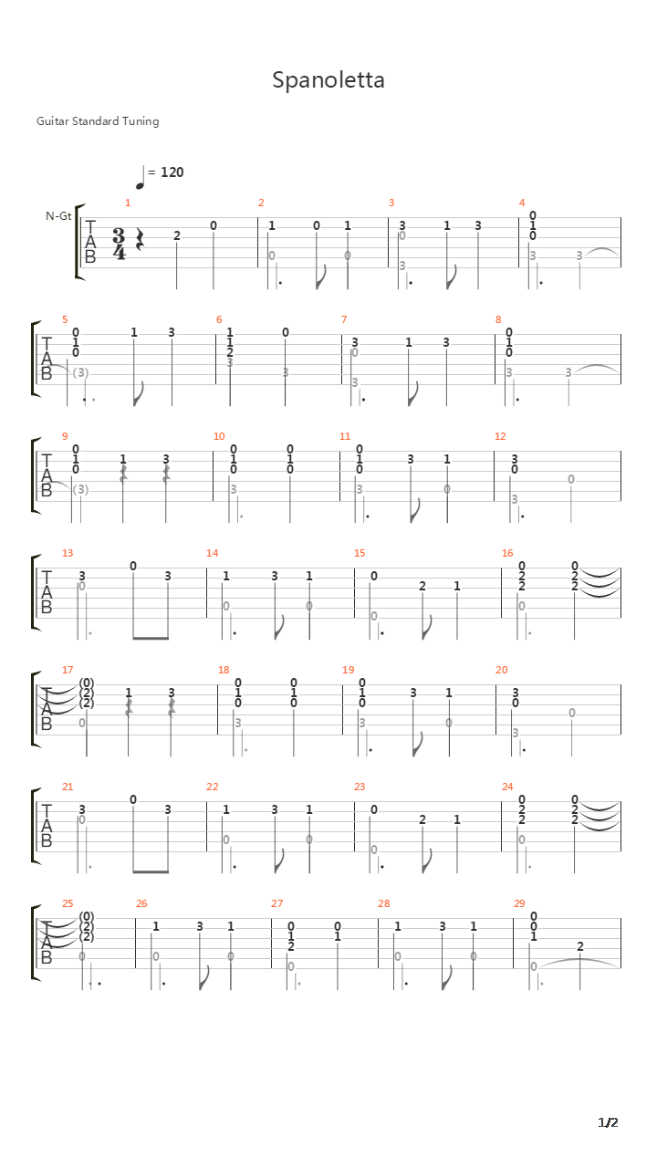 Spanoletta吉他谱