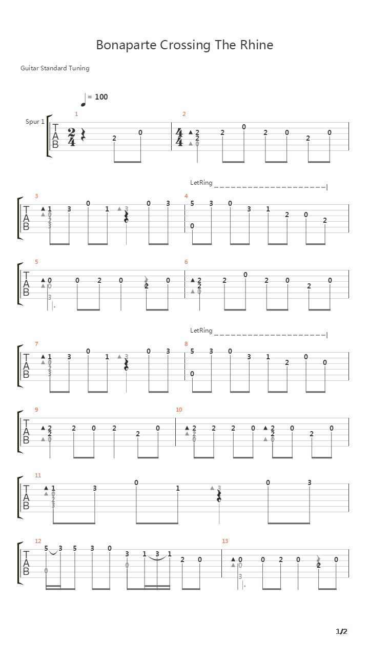 Bonaparte Crossing The Rhine吉他谱