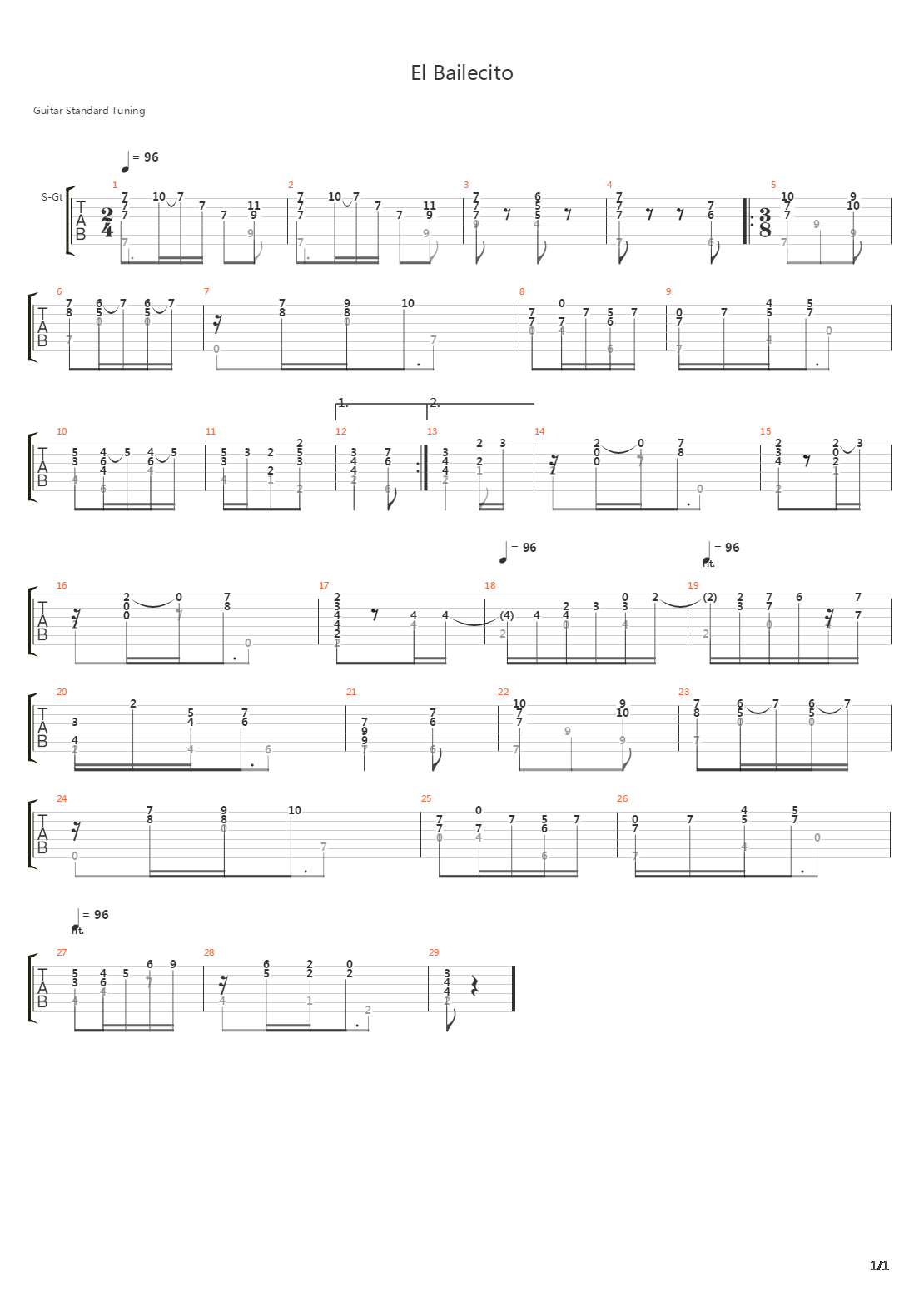 El Bailecito吉他谱