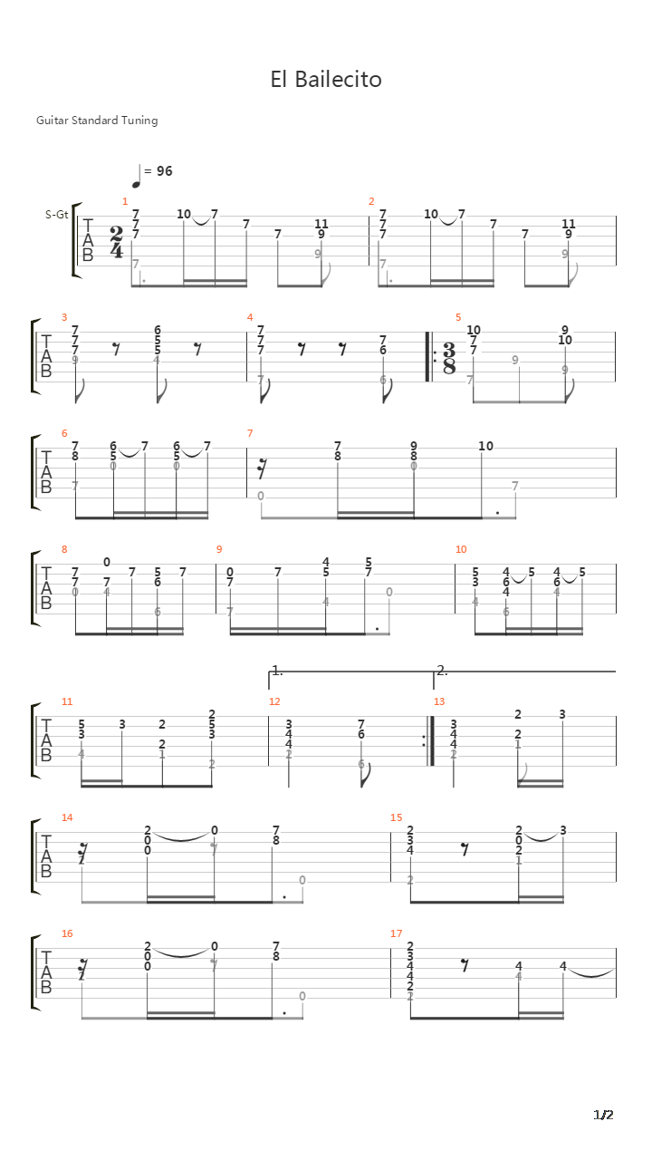 El Bailecito吉他谱