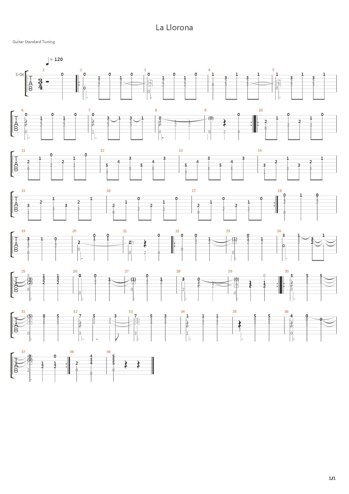La Llorona吉他谱