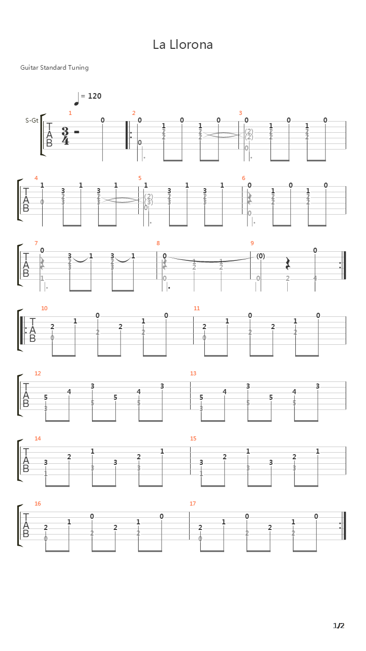 La Llorona吉他谱