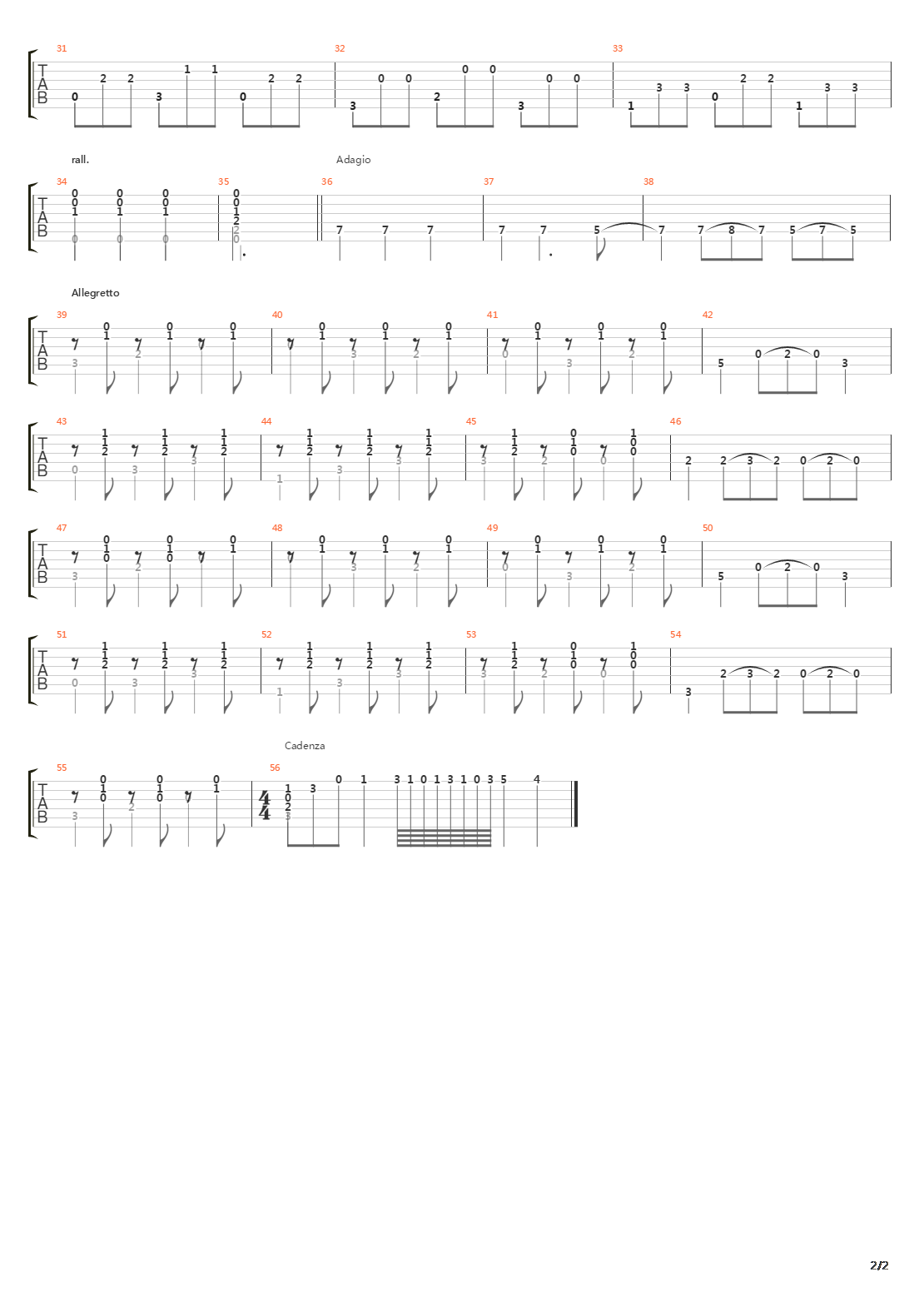 La Malaguena吉他谱