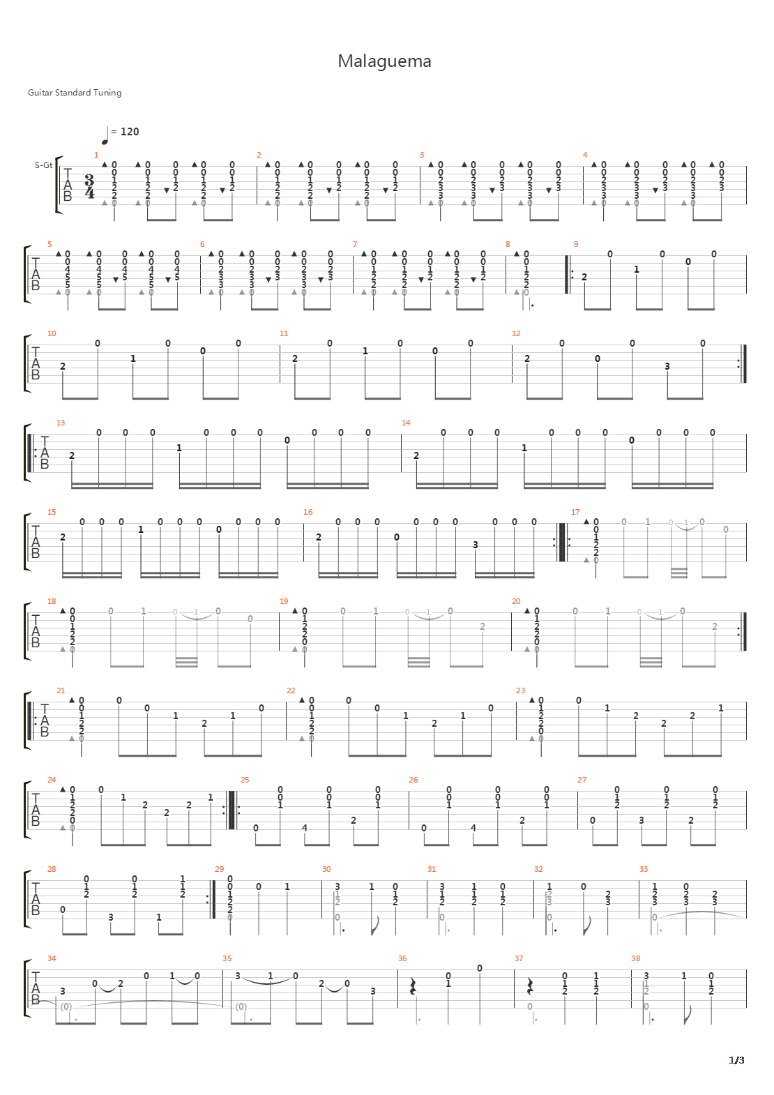 Malaguena吉他谱