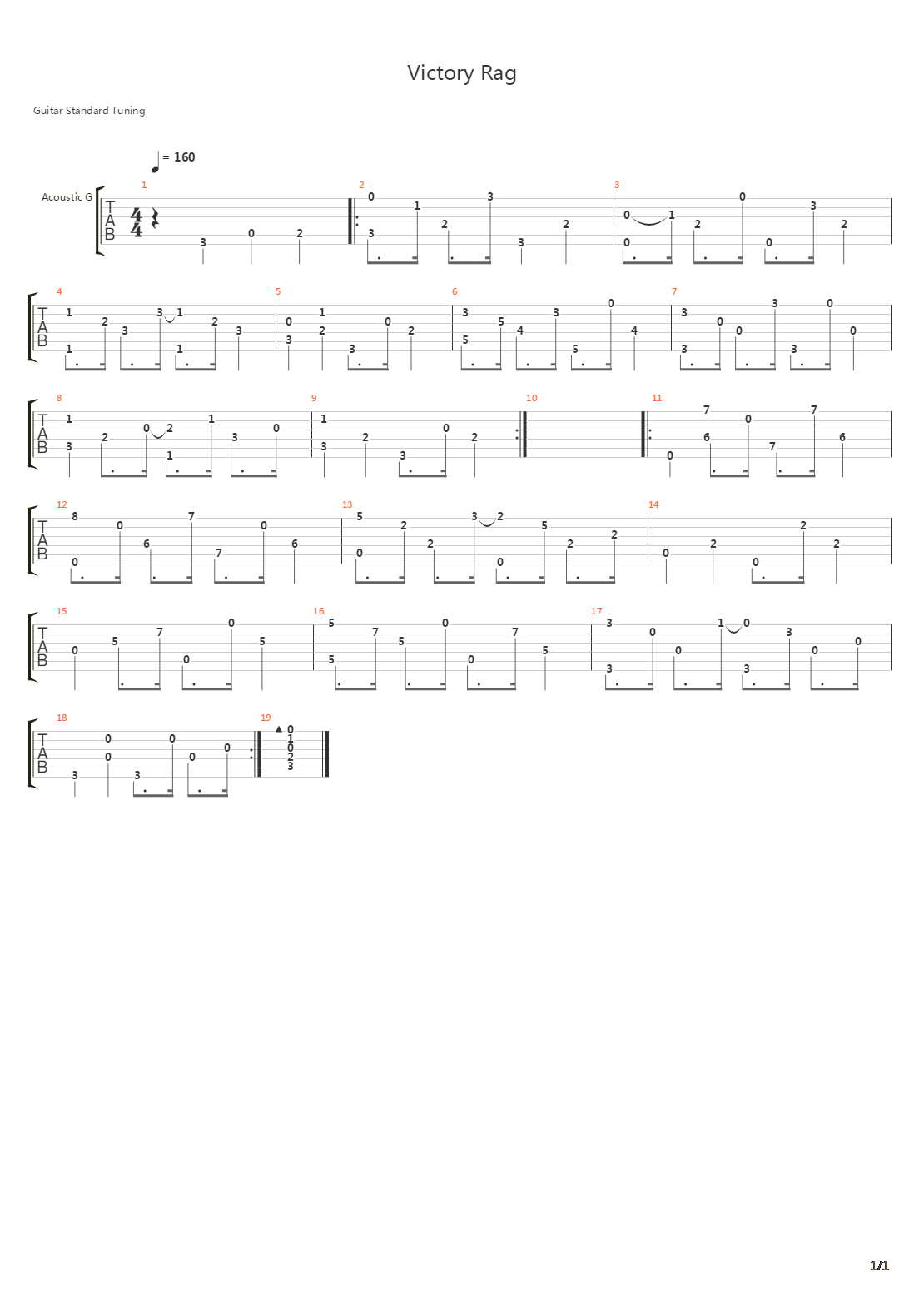 Victory Rag吉他谱