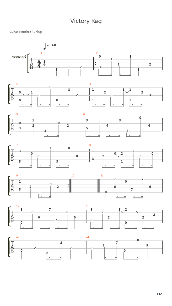 Victory Rag吉他谱