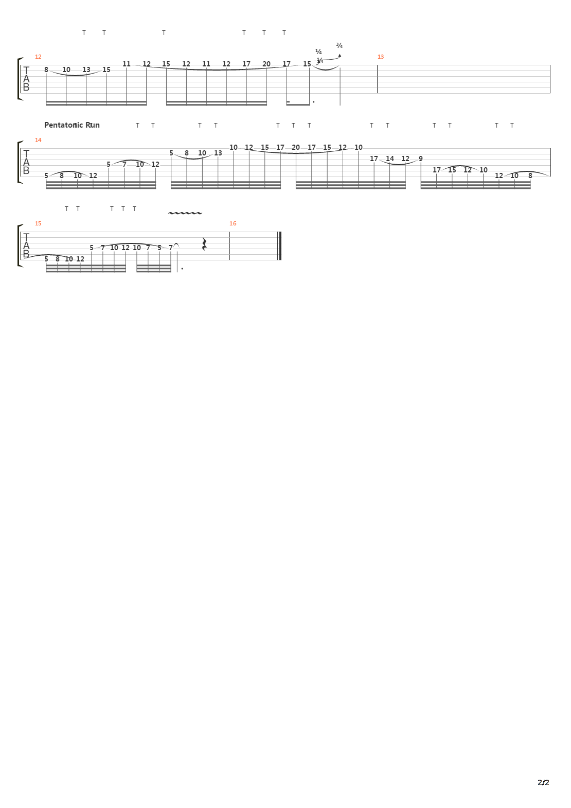 点弦练习 - Advanced Tapping Runs吉他谱