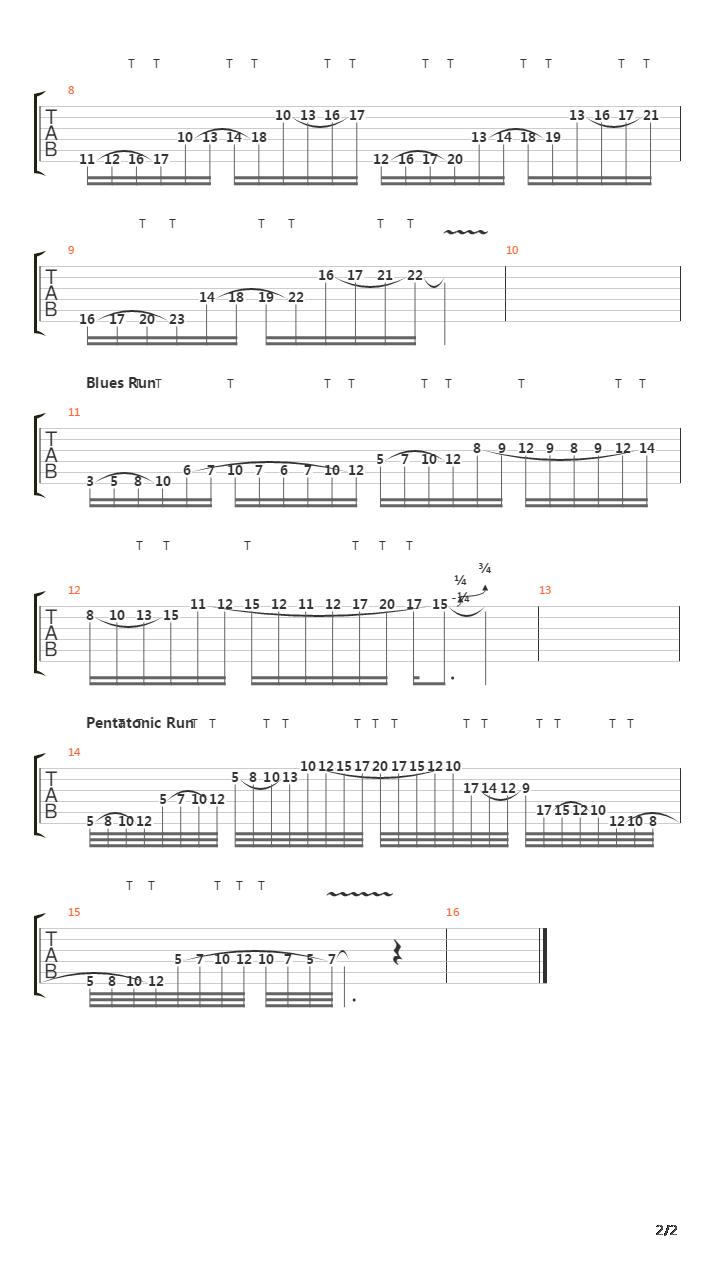 点弦练习 - Advanced Tapping Runs吉他谱