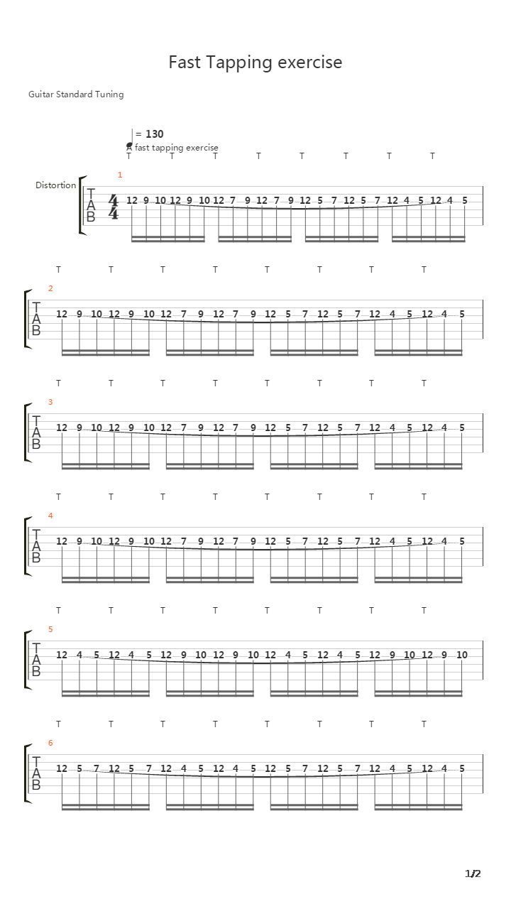 点弦练习 - Fast Tapping Exercise吉他谱