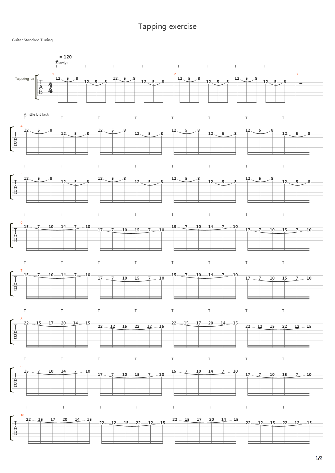 点弦练习 - Tapping Exercise 1吉他谱