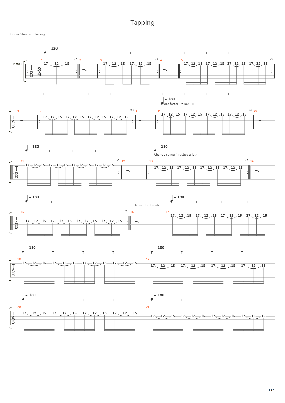 点弦练习 - Tapping Exercise 2吉他谱