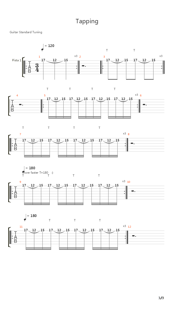 点弦练习 - Tapping Exercise 2吉他谱