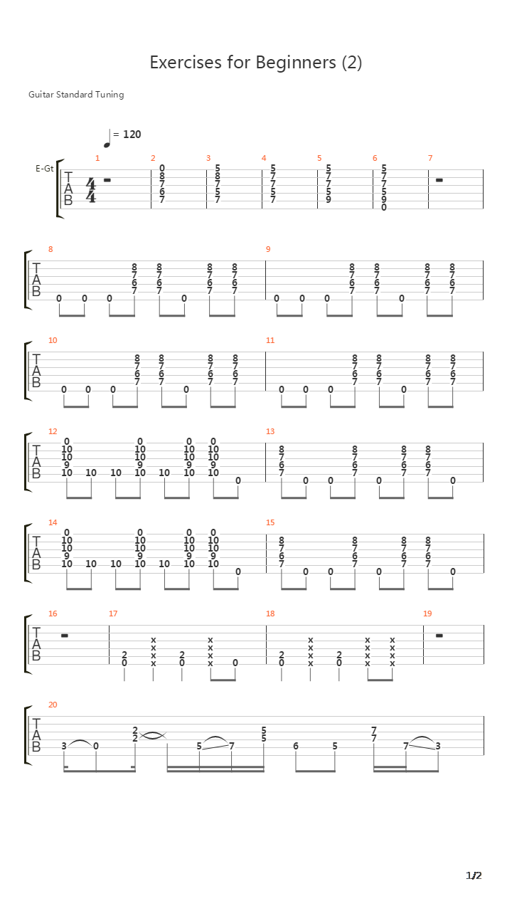 音阶练习&琶音练习 - Exercises For Beginners 2吉他谱