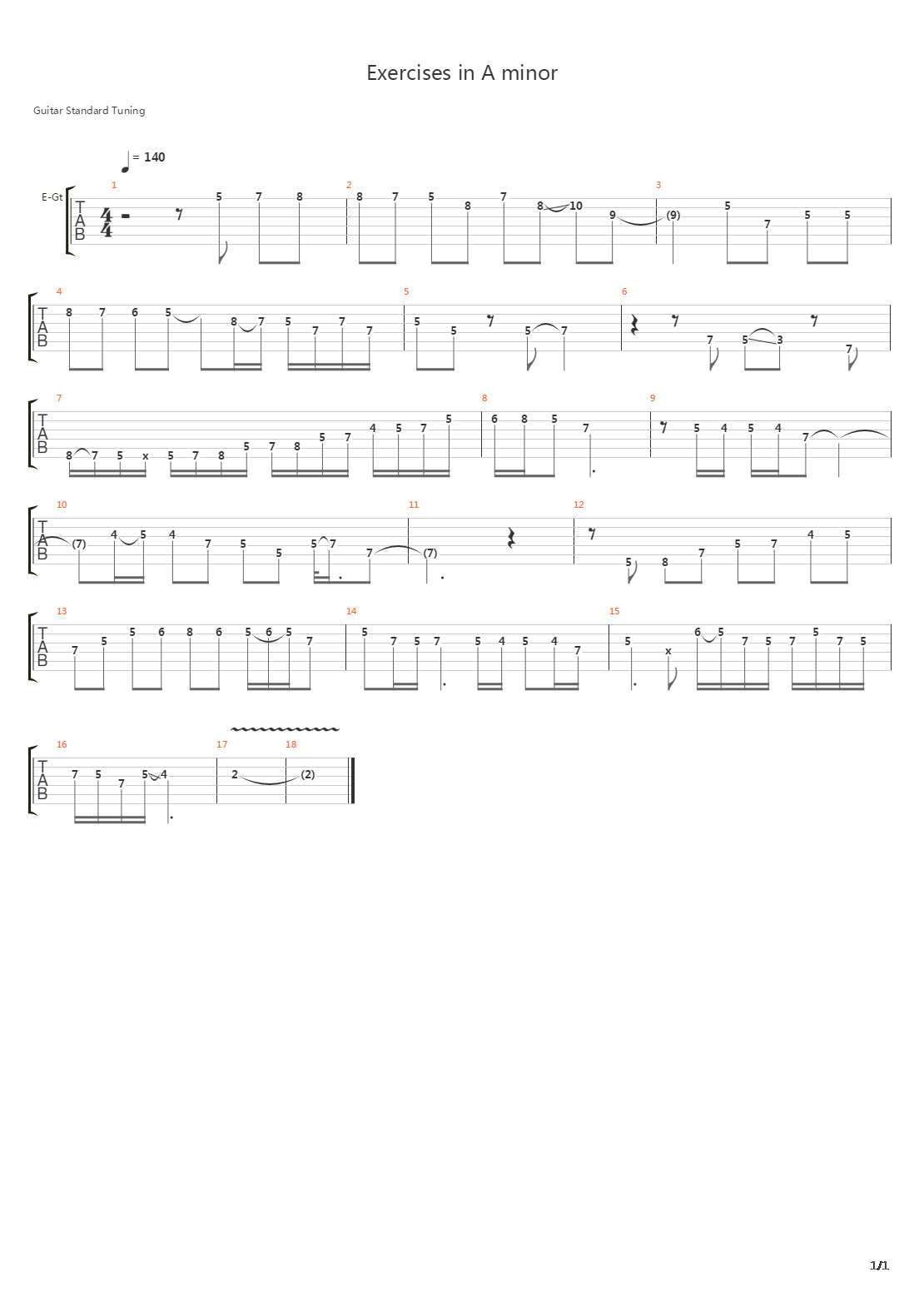 音阶练习&琶音练习 - Exercises In A Minor吉他谱